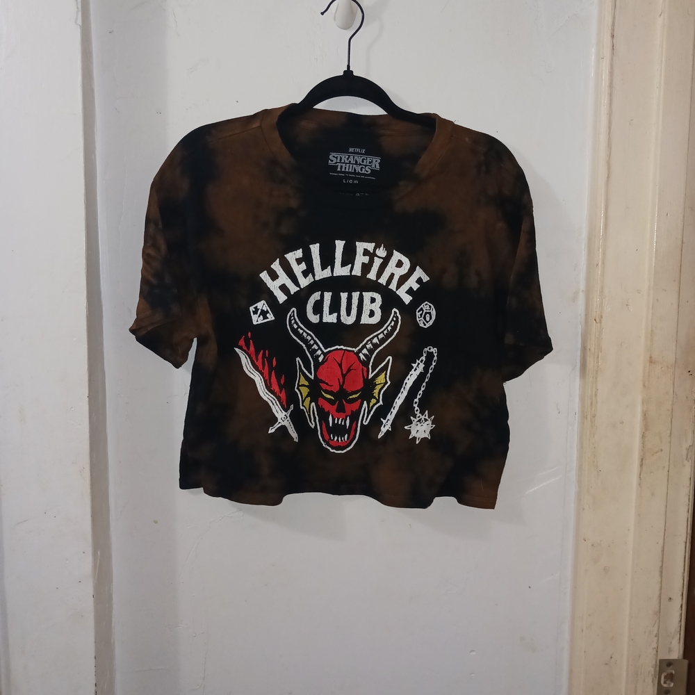 Black and Brown Crop Top with Graphic Design